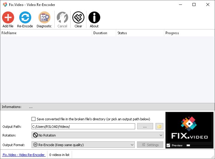 Fix.Video - Video Re-Encoder